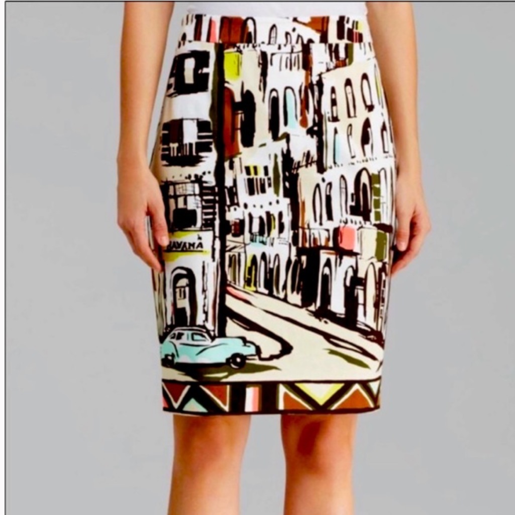 Kate Spade Havana Landscape Pencil Skirt